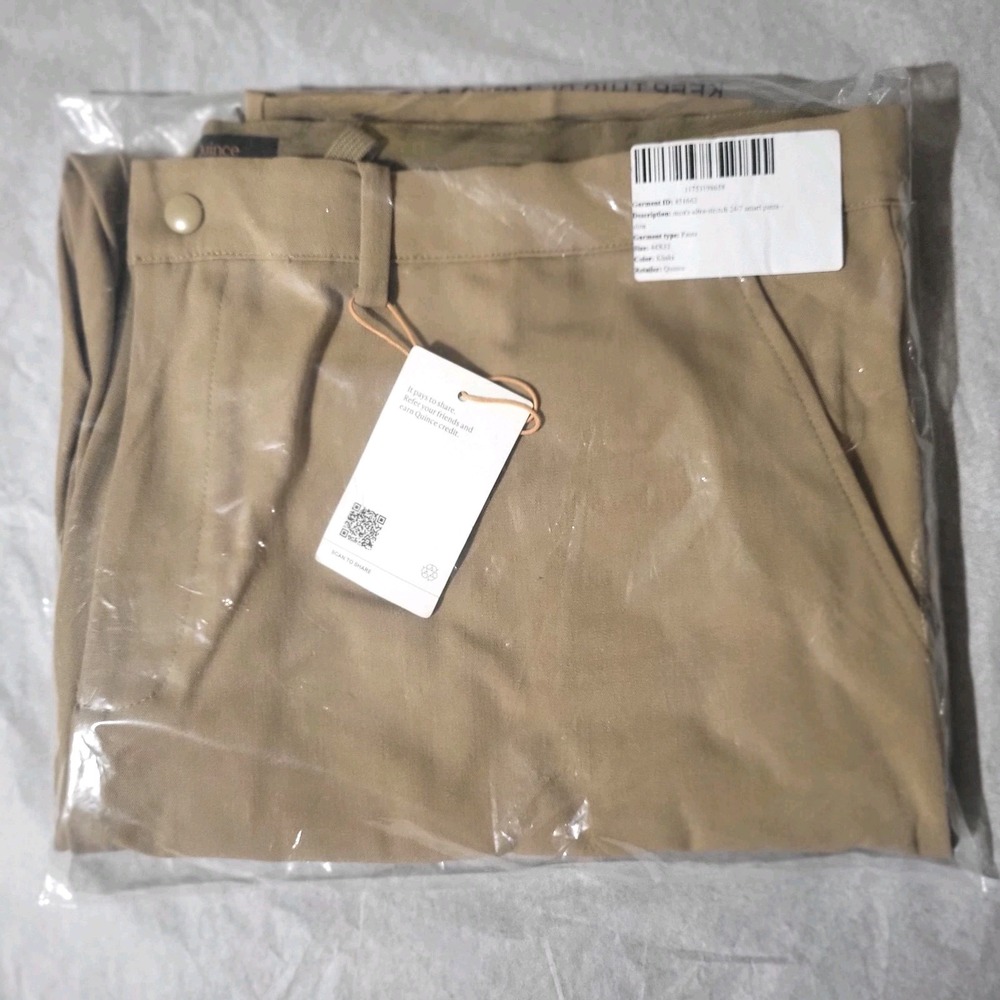 NWT Quince Mens Ultra Stretch 24/7 Smart Chino Pants Khaki 44X32 Casual Neutral - Picture 5 of 12